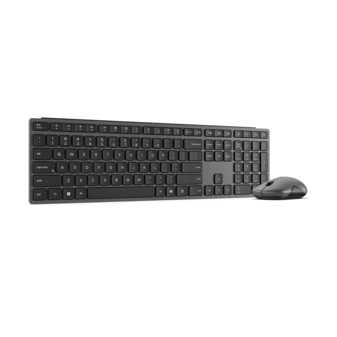 Kit wireless tastatura si mouse Lenovo 700 Modern, taste numerice, gri inchis