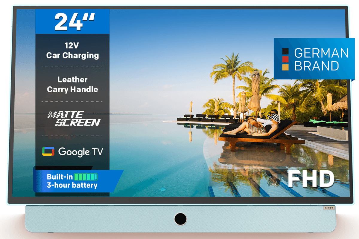 Televizor portabil METZ LED 24MPE7000Y, 60 cm, Smart Google TV , Full HD, 220/12V, 3h battery, Clasa E (Brand German)