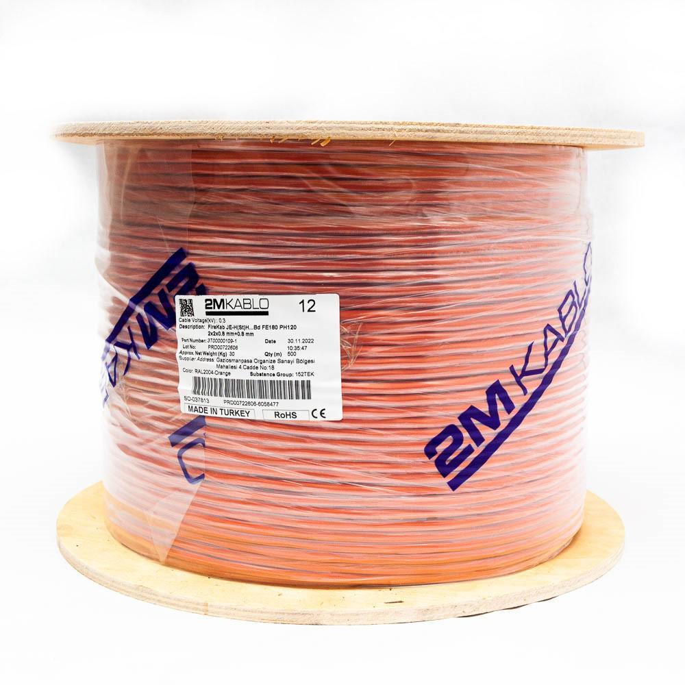 "Cablu incendiu JEH(St)H...Bd FE180 PH120 2x2x0.8 mm+0.8 ,  rezistenta la foc 120 minute