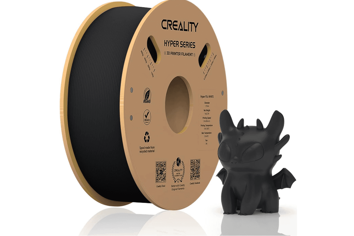 CREALITY HYPER PLA 3D Printer Filament, Black, Temperatura printare: 200-220 grade celsius, Diametru filament: 1.75mm
