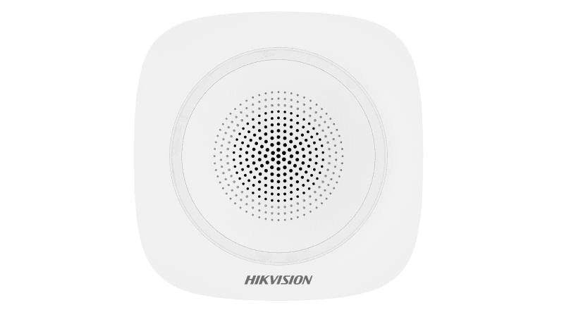 Sirena interior wireless AX PRO Hikvision DS-PS1-I-WE(B)-R(Red Indicator); 868MHz two-way Tri-X wireless technology