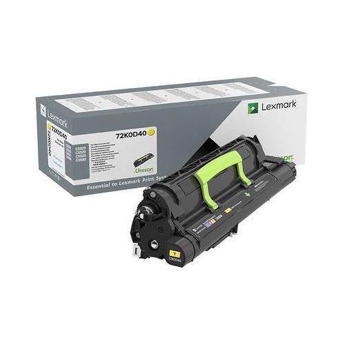Developer Lexmark, culoare galben, 72K0D40,  tehnologie laser, capacitate 300 k pagini