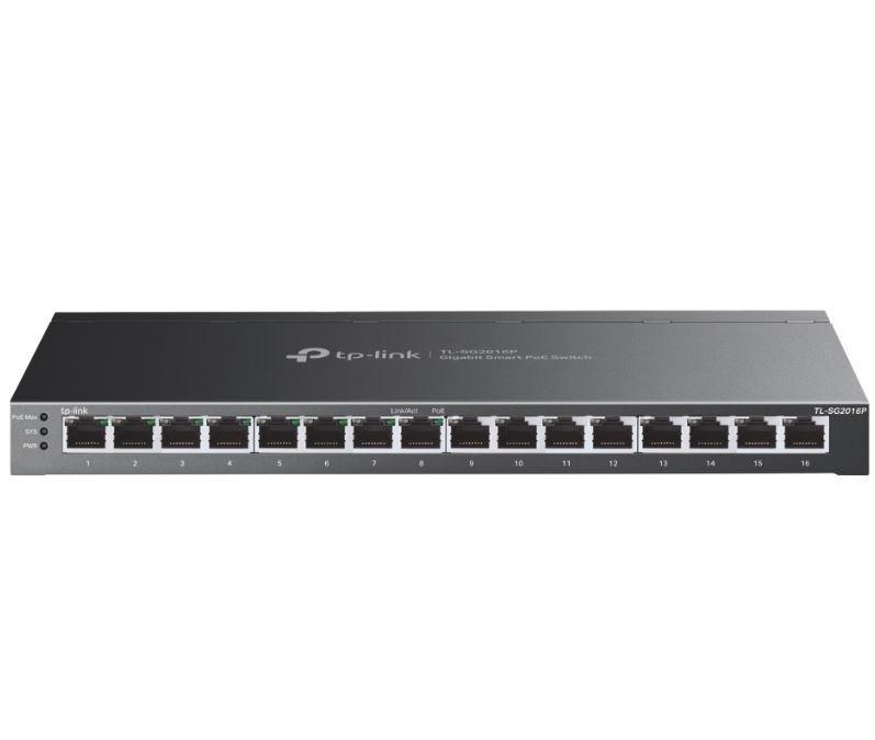 "JetStream™  16-Port Gigabit Smart Switch with 8-Port PoE+ PORT: 8× Gigabit PoE+ Ports SPEC: 802.3af/at