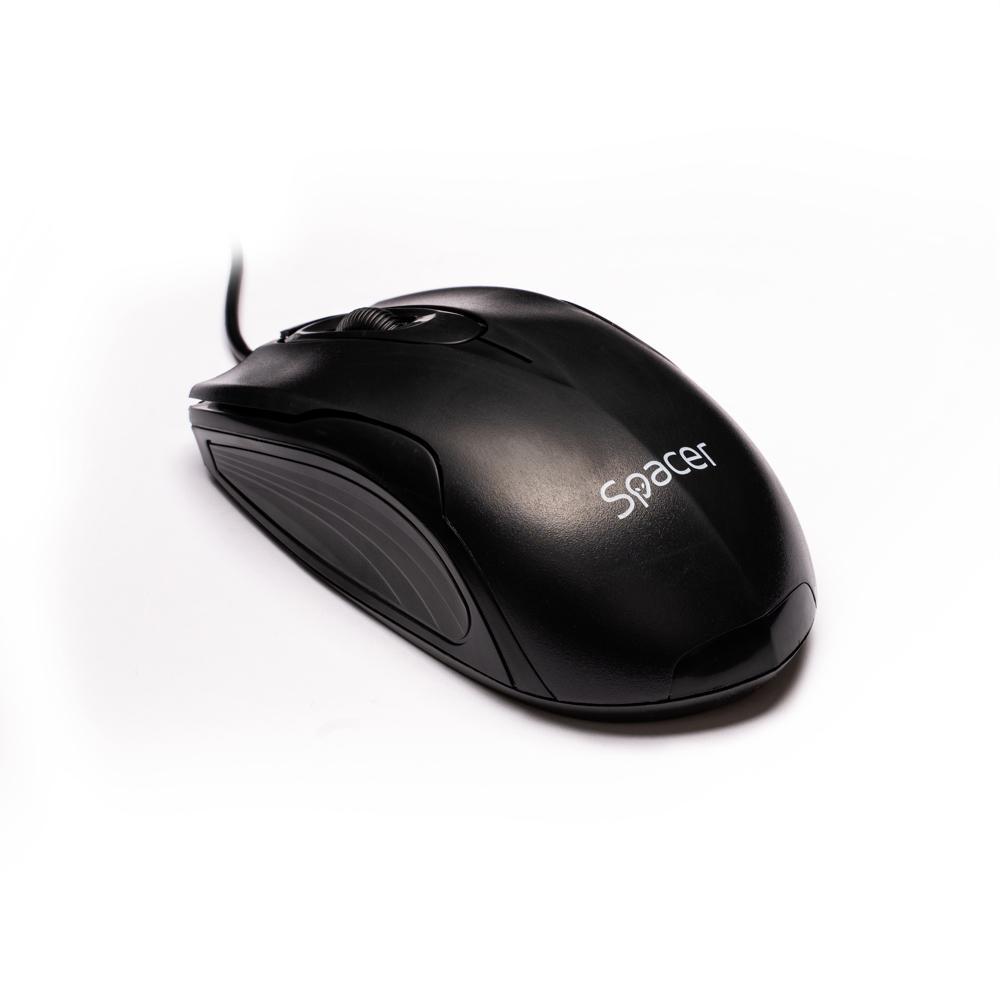 Mouse SPACER SPMO-M11, Sub 1000 dpi, Negru