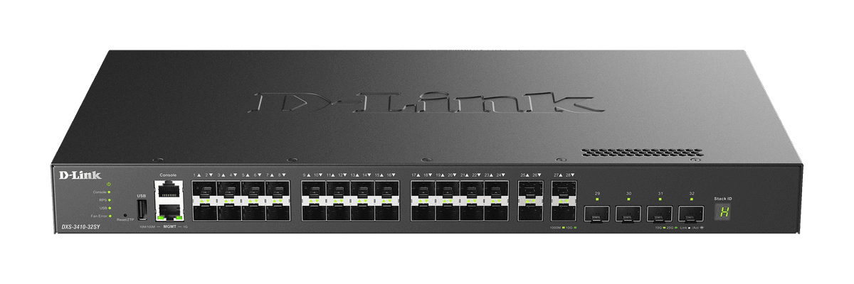 D-Link Switch L3 Managed 32 porturi DXS-3410-32SY, Dimensiuni:441.0 x 250 x 44.0 mm , Capacitate Switch: 760Gbps