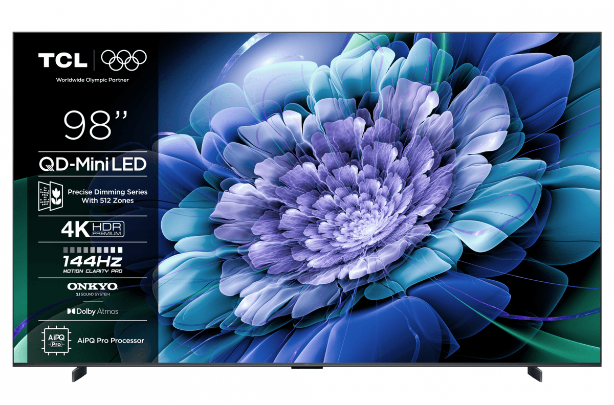 Televizor TCL QD-MiniLED 98C61K, 248 cm, Smart Google TV, 4K Ultra HD, 144Hz, Onkyo