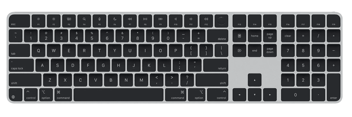 Apple Magic Keyboard (2024) w Touch ID and Numeric Keypad - Romanian - Black Keys
