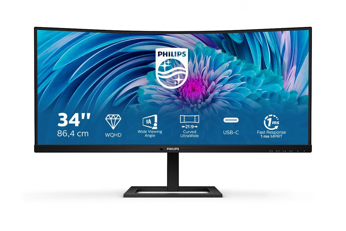 Monitor Consumer Philips 346E2CUAE/00, 34", 3440 x 1440 pixeli, Black, 3 ani Garantie