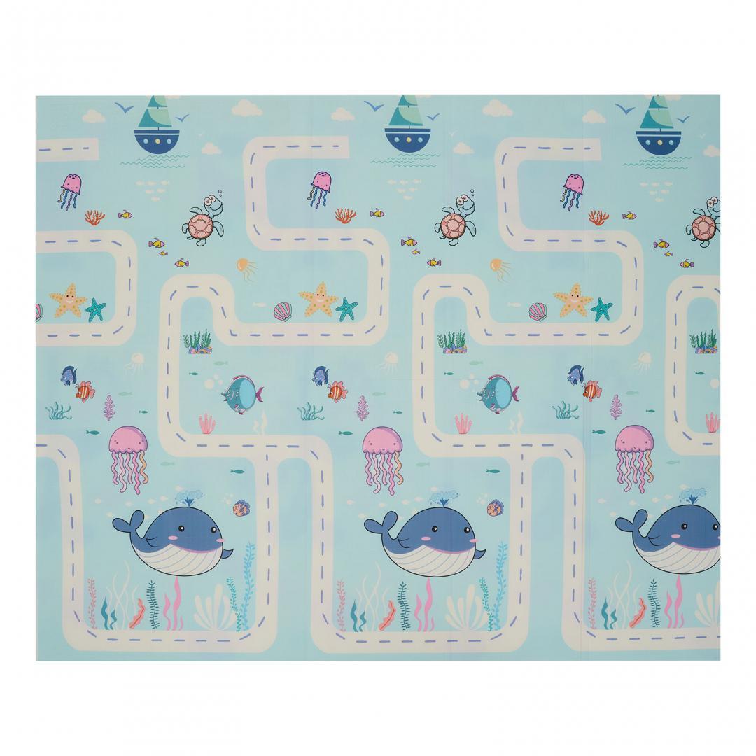 Covor de joaca pentru copii U-Grow, din spuma, pliabil, 2 fete, impermeabil, izolant, 180 x 200 x 1 cm