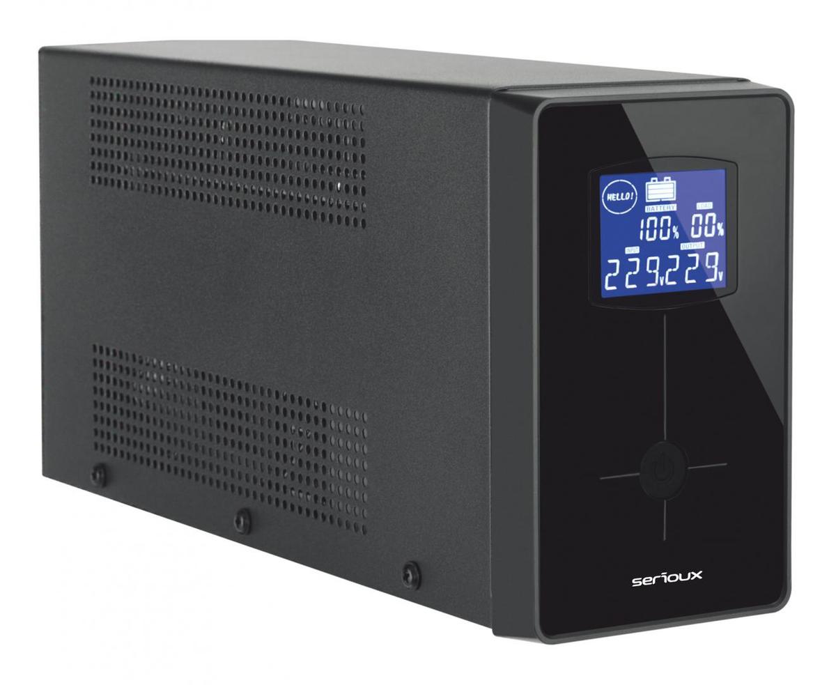 UPS Serioux Line Interactive 1200LI, ecran LCD, capacitate 1200VA/720W, 4 prize Schuko , baterie 12 V / 7.0 Ah × 2