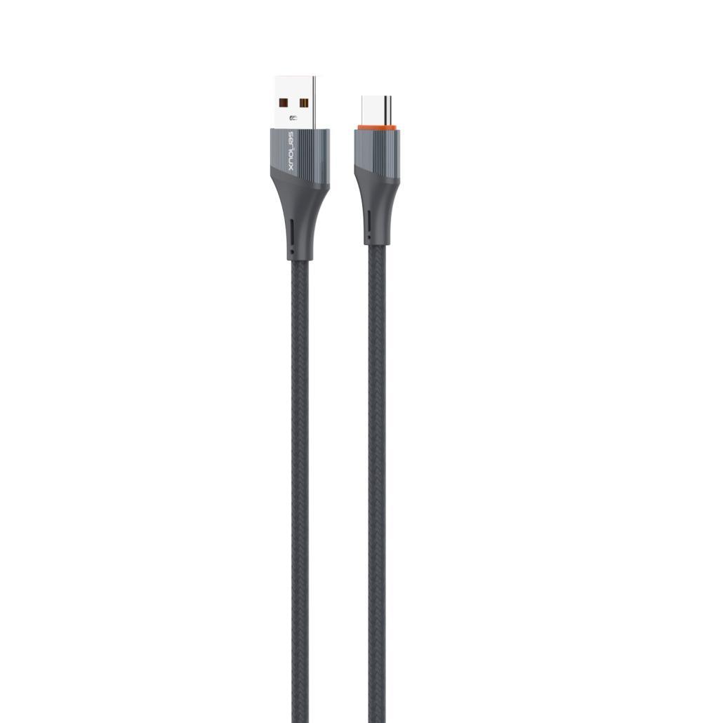 Cablu Serioux USB-A - TYPE-C 2M 30W.Lungime: 200 cm, ieșire: 30W, tip cablu: USB-A la USB-C, culoare: Gri