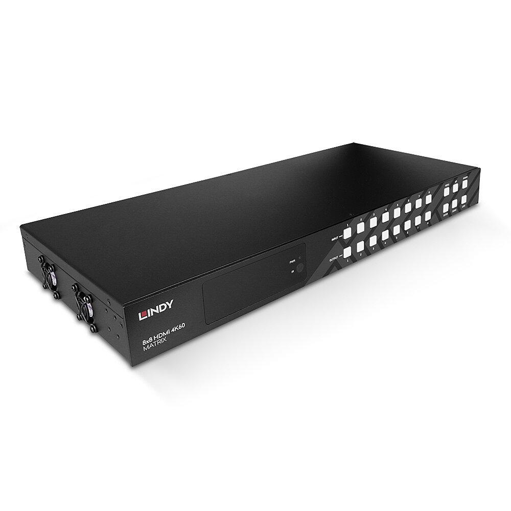 Switch Lindy 8x8 HDMI 4K60 Matrix, latime de banda suportata 18Gbps, rezolutie maxima 3840x2160@60Hz RGB 8bit