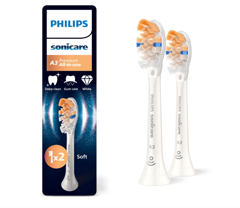 Rezerve PHILIPS Sonicare A3 Premium All in One HX9092/87, Pachet de 2 capete de periere standard