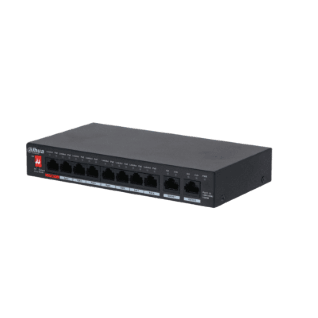 Dahua switch 8 porturi Gigabit PFS3010-8GT-96 V2, Unmanaged, Interfata: 8 x 10/100/1000, 2 x Uplink