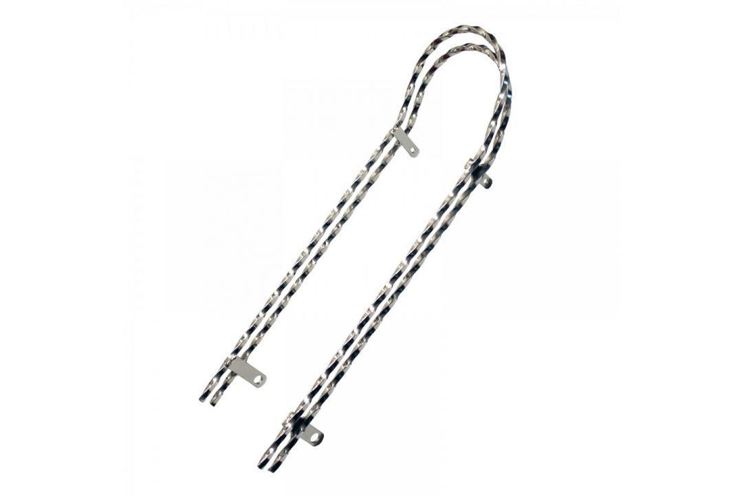Sissy bar suport sa, profil patrat torsionat, dublu,lungime 18 inch, pentru roti de 20, material Otel, Crom