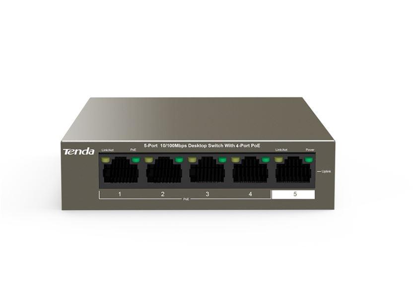 Tenda switch TEF1105P-4-38W, 5-Port 10/100Mbps, 4-porturi POE