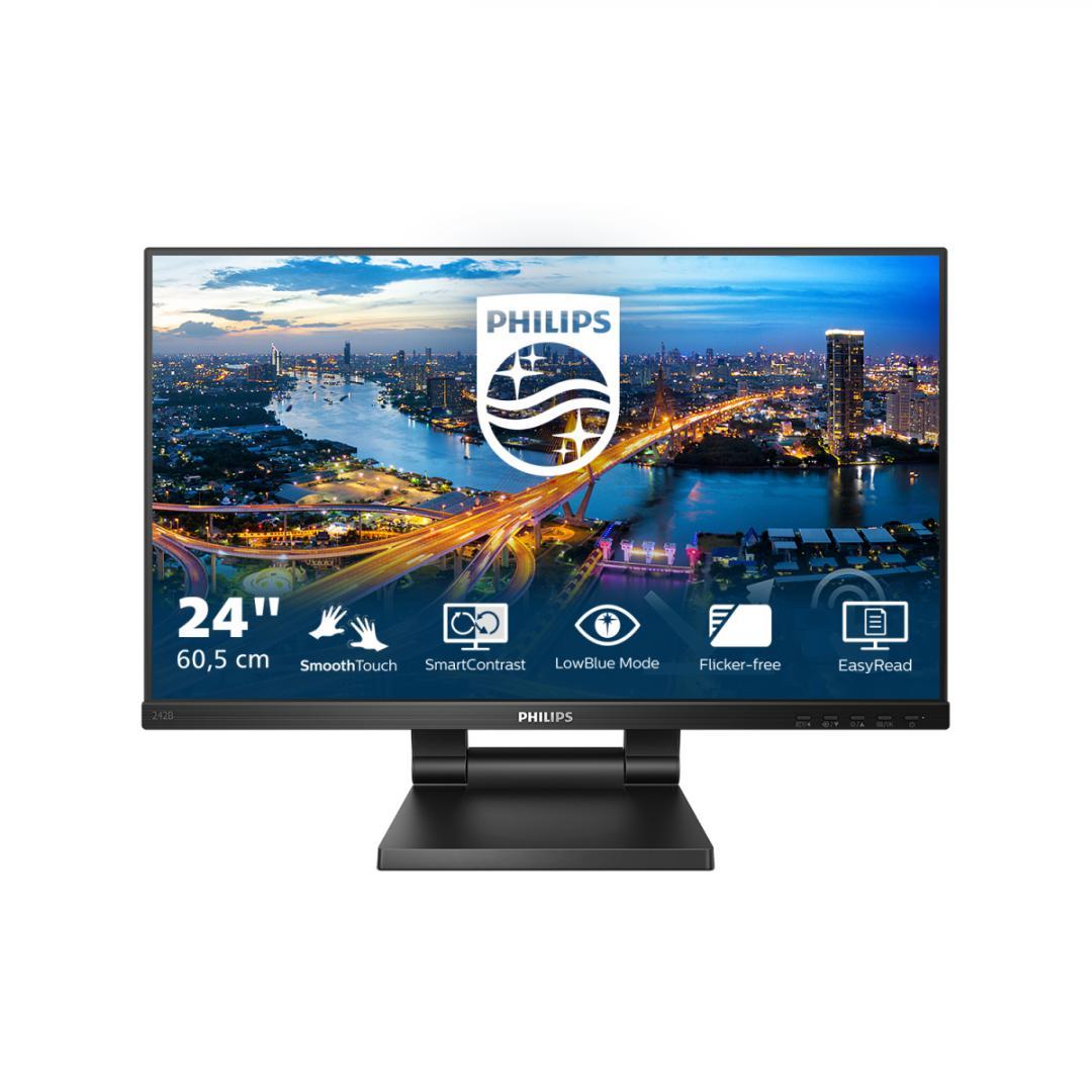 Monitor Consumer Philips 242B1TC/00, 23.8", 1920 x 1080 pixeli, Touchscreen, Black, 3 ani Garantie