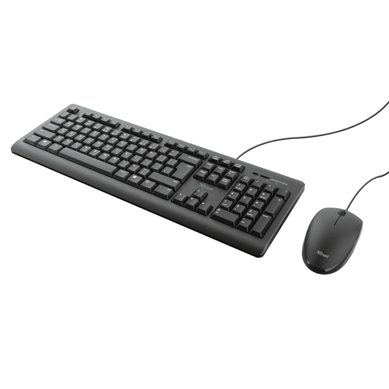 Kit Wired tastatura si mouse Trust Primo, negru