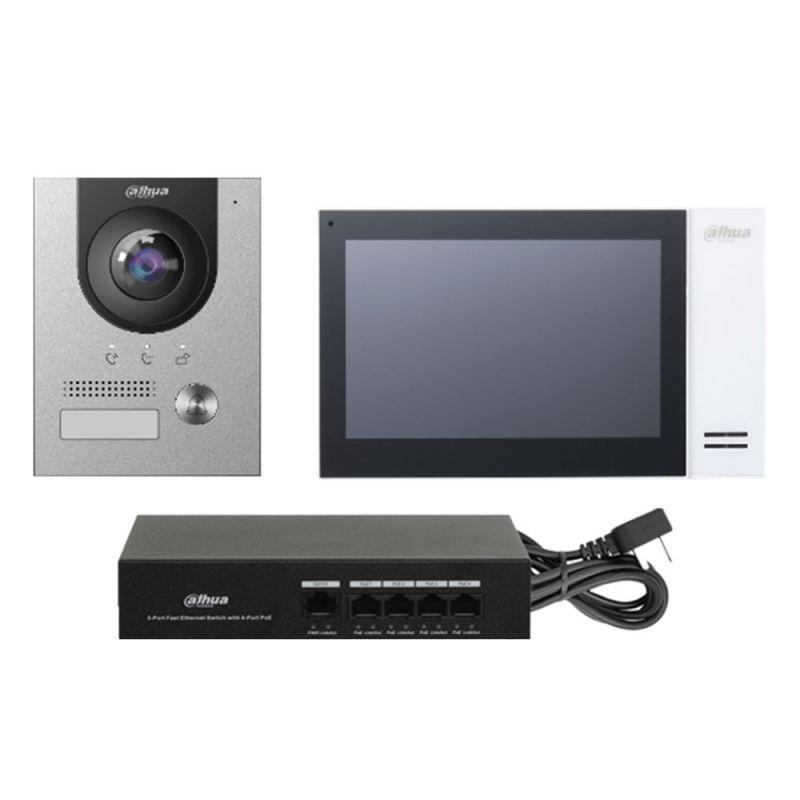 KIT Videointerfon Dahua KTP01-S2(F) Stație IP Vila  > Panoul frontal din aluminiu anodizat.  >  Camera CMOS cu iluminare