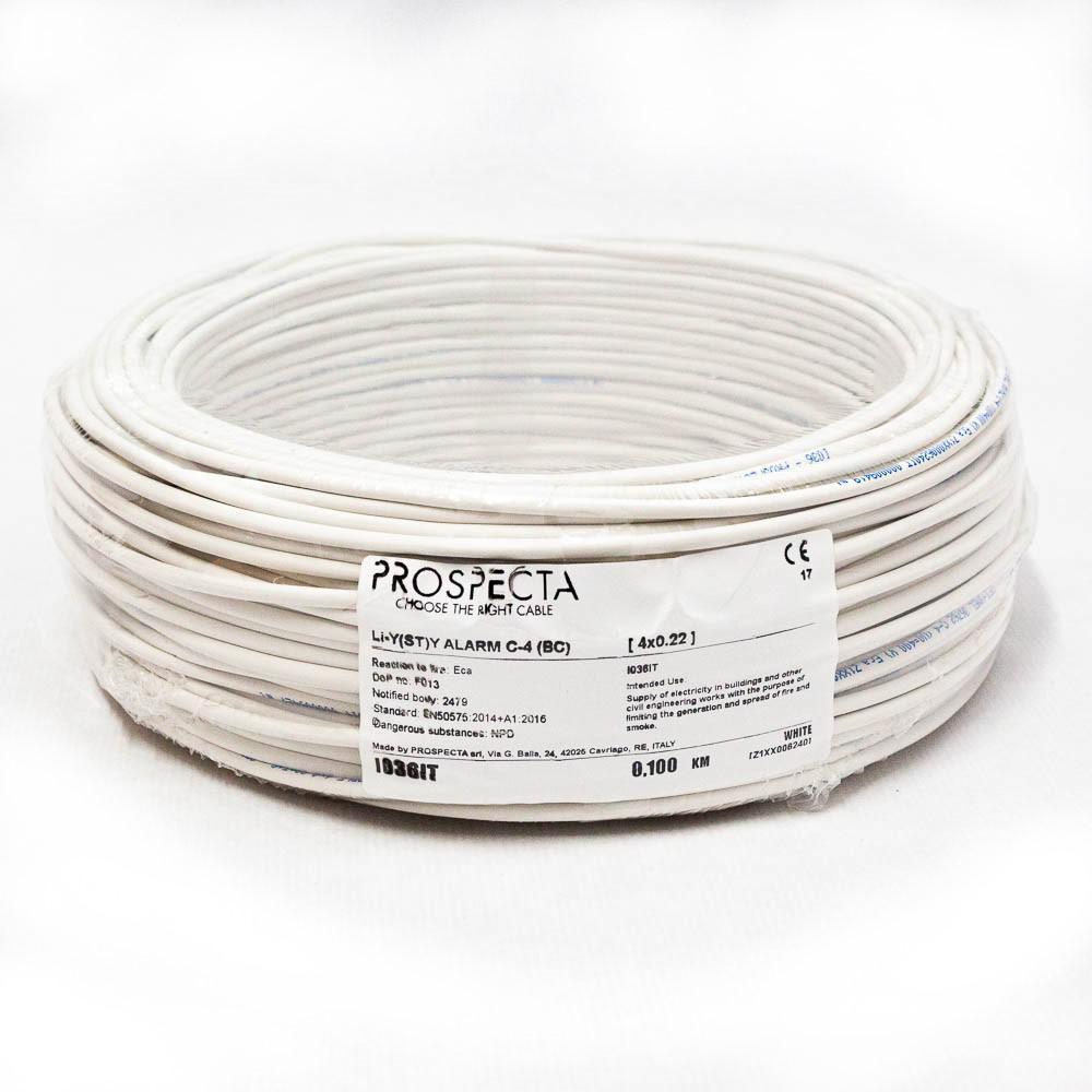 Cablu alarma 4 x 0.22 premium, cupru 100%, cod: I036IT, Li-Y(ST)Y, made in Italy, utilizare pentru sisteme de alarma