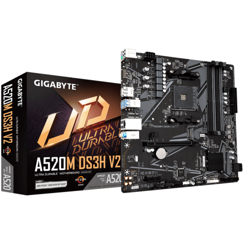 Placa de baza Gigabyte A520M DS3H V2, Socket AM4, DDR4, Micro-ATX