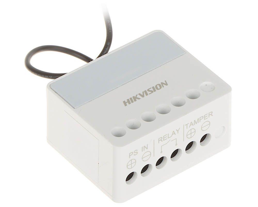 Modul releu AXPRO Hikvision DS-PM1-O1L-WE, 1 x NO/NC (0~36 V DC, Max 5 A), comunicare 868 MHz two-way wireless