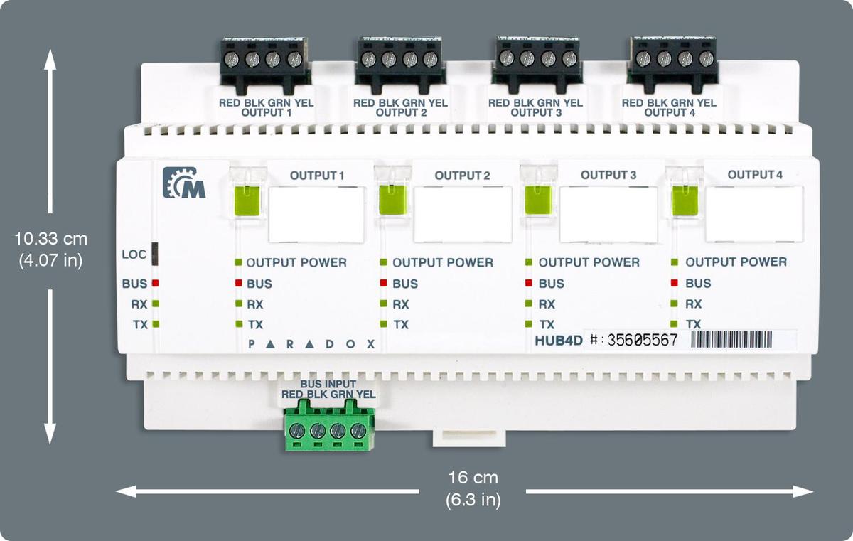 Modul izolator Bus Paradox HUB4D cu 4 porturi: multiplică magistrala de date în 4 magistrale izolate galvanic pentru