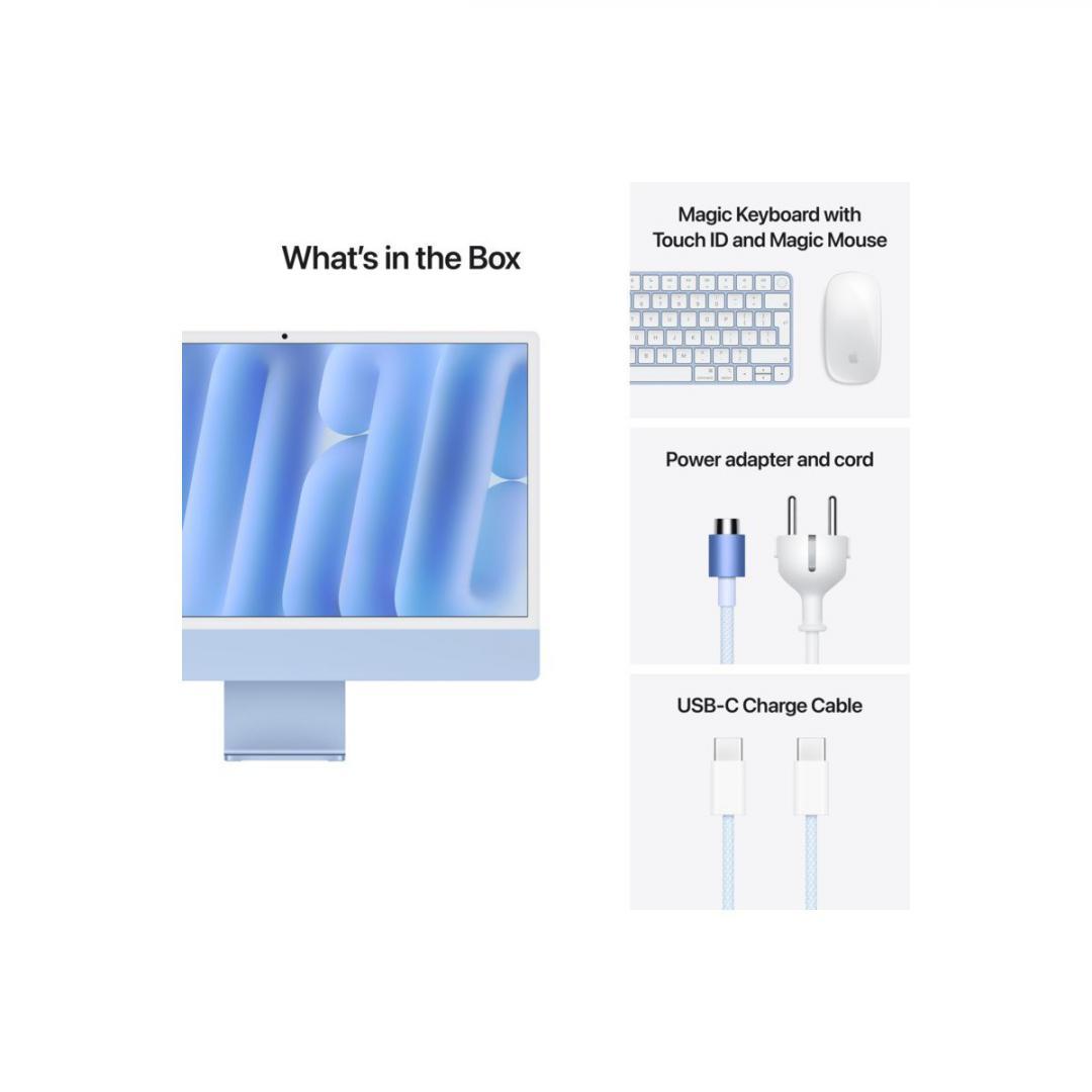 Apple iMAC 24" Retina 4.5k/ Apple M4 (CPU 10-core, GPU 10-core, Neural Engine16-core)/24GB/512GB - Blue - INT KB (2024)