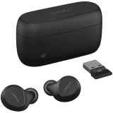 JABRA EVOLVE2 Buds UC, Cradle USB-C UC, Link 380 BT adapter USB-C UC, 30  cm USB-C to USB-A cable, Ear gels, USB-A to USB-C adapter, wireless charging pad, warranty