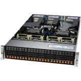 Supermicro assembled server based on AS-2125HS-TNR, 2x Genoa 9124 CPU, 4x 64GB DDR5-6400, AOC-SLG4-2H8M2-P, 2x SSD M.2 NVMe PCIe4 480GB, AOC-S3816L-L16IT-P, 11x SSD 2.5" SATA 3.8TB, AOC-AG-I2M-P, 2x Std LP 2-port 25G SFP28, AOC-SAS3-9580-8I8E, AOM-TP