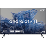 43', UHD, Android TV 11, Black, 3840x2160, 60 Hz, Sound by JVC, 2x12W, 53 kWh/1000h , BT5.1, HDMI ports 4, 24 months