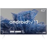 43', UHD, Android TV 11, White, 3840x2160, 60 Hz, Sound by JVC, 2x12W, 53 kWh/1000h , BT5.1, HDMI ports 4, 24 months