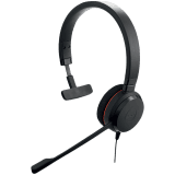 JABRA EVOLVE 20 MS Mono USB Headband, Noise cancelling,USB connector, with mute-button and volume control on the cord