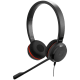 JABRA EVOLVE 30 II UC Stereo USB Headband, Noise cancelling, USB and 3.5 connectivity, with mute-button and volume control on the cord, with leather ear cushion