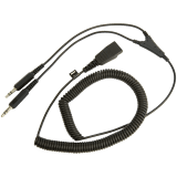 JABRA QD Cord to 2x 3,5mm pin plug , coiled, 0,5 - 2 meters; for GN2100, GN2000, GN2200