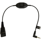 JABRA QD Cord to 2,5mm pin plug, straight, 0,3 meters, with call answering at cord, e.g. for Philips, Ericsson