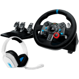 LOGITECH G29 Driving Force Racing Wheel for PS + Astro A10 - WHITE