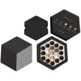 Shape mix chocolate Black hexagon box (19 Pcs = 12 dark choco + 3 milk choco + 3 caramel + 1 rose)