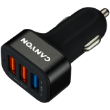 CANYON car charger C-07 QC 3.0 2.4A/3USB-A Black