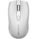 CANYON MW-7, 2.4Ghz wireless mouse, 6 buttons, DPI 800/1200/1600, with 1 AA battery ,size 110*60*37mm,58g,white