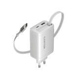 CANYON charger OnCharge 65RC Build-In Cable USB-C 65W 1xPD 1xQC EU White