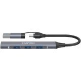 CANYON hub DS-02 4in1 USB-A/C Grey