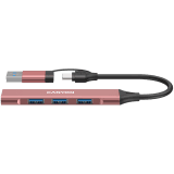 CANYON hub DS-02 4in1 USB-A/C Pink