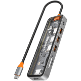 CANYON hub DS-13 7in1 4k USB-C Transparent Space Grey