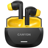 CANYON headset HEXAGON 7 TWS ANC+ENC Wireless Charge Black Yellow