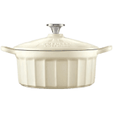 BUYDEEM Enameled Cast Iron Dutch Oven, model CP521, color White