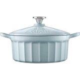 BUYDEEM Enameled Cast Iron Dutch Oven 2,9L, model CP521, color White Blue