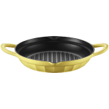BUYDEEM Enameled Cast Iron Grill Pan 26 cm, model CP553, color Mellow Yellow