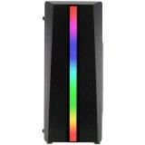 Carcasa Riotoro CR100TG RGB neagra, SPCC Steel ATX Mini Tower, fara sursa (tip ATX, montata jos), interior vopsit negru, 2x 3.5" (intern), 2x 2.5" (intern), fata - 3x 120mm fans (optional)