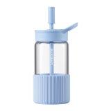 BUYDEEM Portable Glass Straw Bottle 550ml, model DG425, color Blue